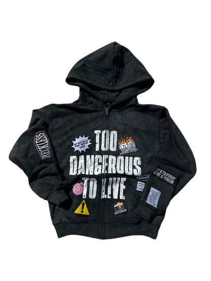 DANGEROUS ZIPUP - CHARCOAL BLACK