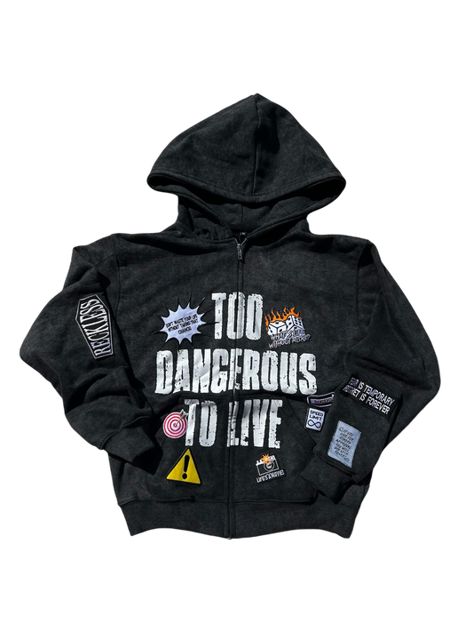 DANGEROUS ZIPUP - CHARCOAL BLACK