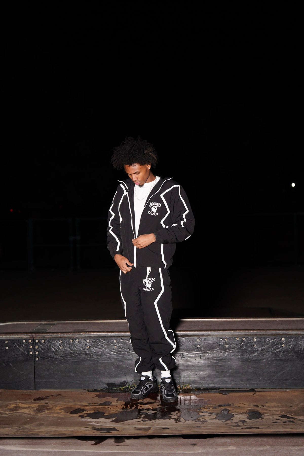 BLACK “REFLECTIVE ZIP UP”
