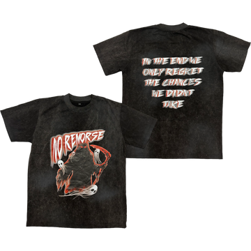 NO REMORSE TEE - CHARCOAL & RED